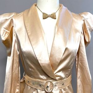 Puffy Sleeves Champagne Mini Dress perfect for ANY Party!